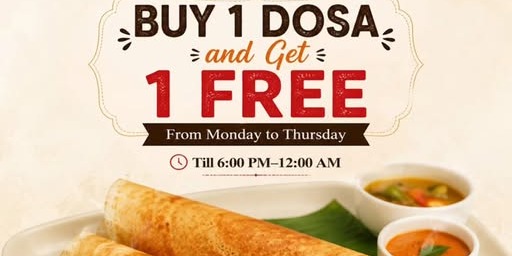 South Indian Dosa Feast – Buy 1 Get 1 FREE at Bawarchi