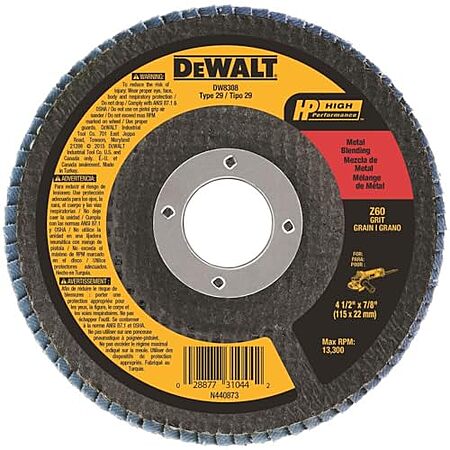 DEWALT 4-1/2-Inch Zirconia Flap Disc, 60-Grit (DW8308) - Only $2.70 at Amazon