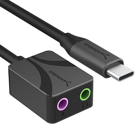SABRENT USB-C to 3.5mm Jack Audio Adapter $7 @ Amazon