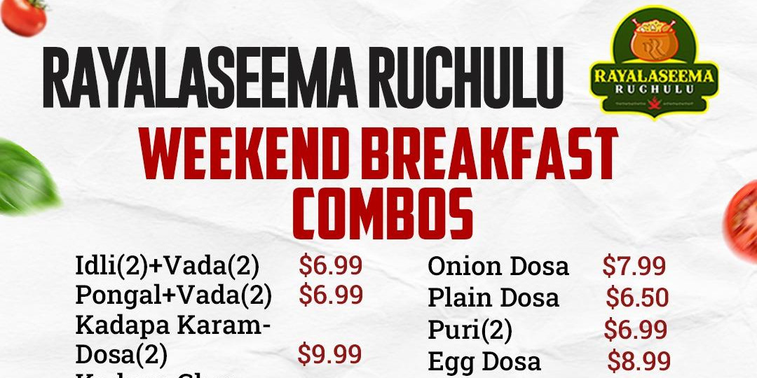 Rayalaseema Ruchulu – Weekend Breakfast Combos