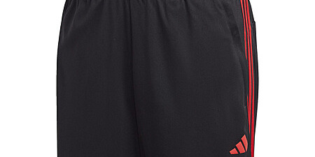 Get Running  adidas Train Essentials Piqué Shorts with Iconic 3‑Stripes in Black Blue
