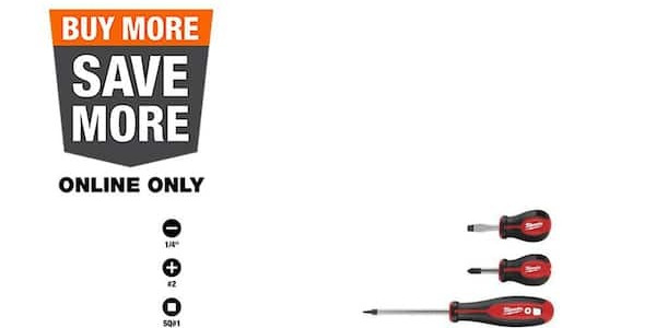 Hot Deal Milwaukee 10-Piece Phillips, Slotted & Square Screwdriver Set