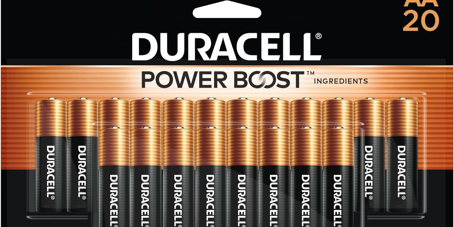 Duracell Coppertop AA Batteries with Power Boost Ingredients, 20 Count Pack Double A Battery with Long-lasting Power, Alkaline AA Battery for Household and Office Devices - $9.71