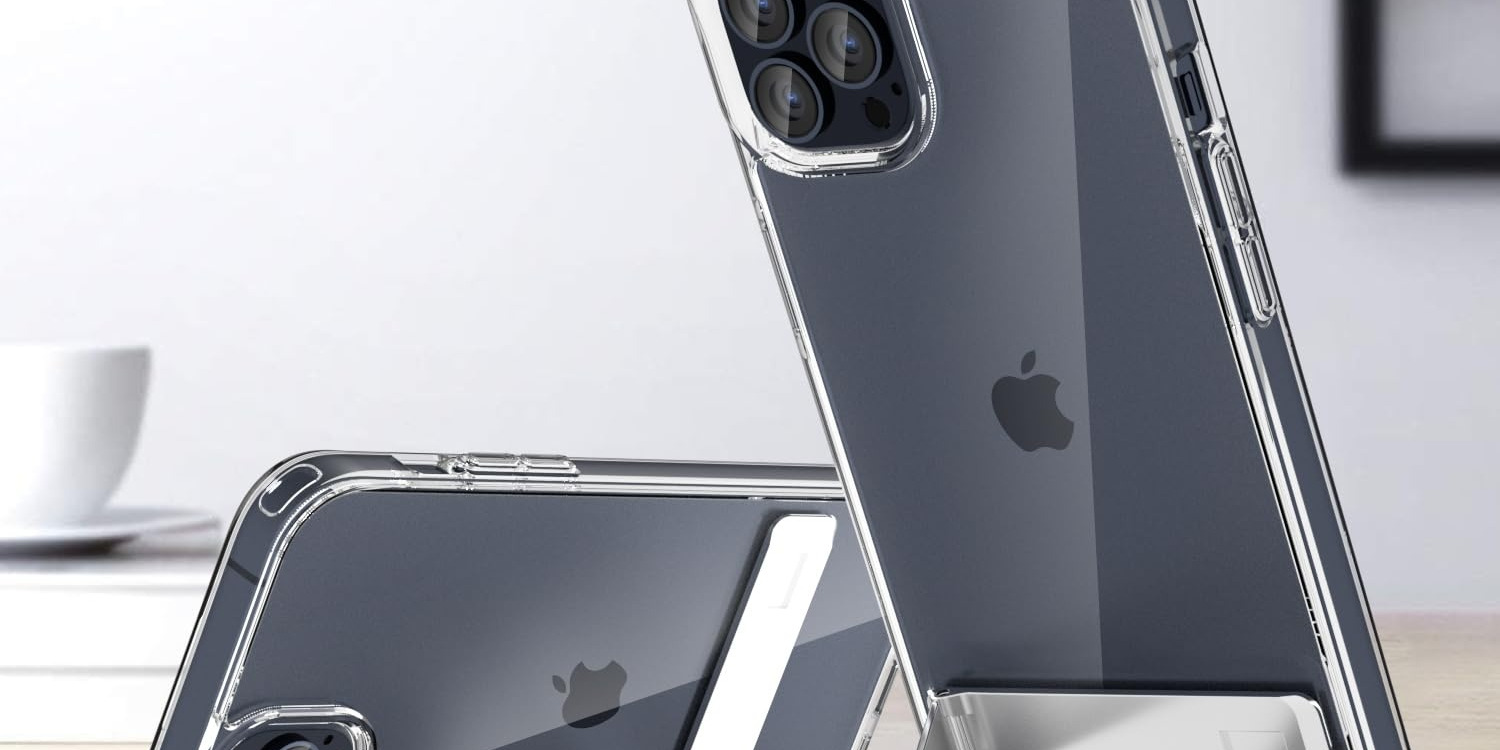 oakxco for iPhone 15 Pro Stand Case Clear Built in Metal Kickstand Holder $4.99