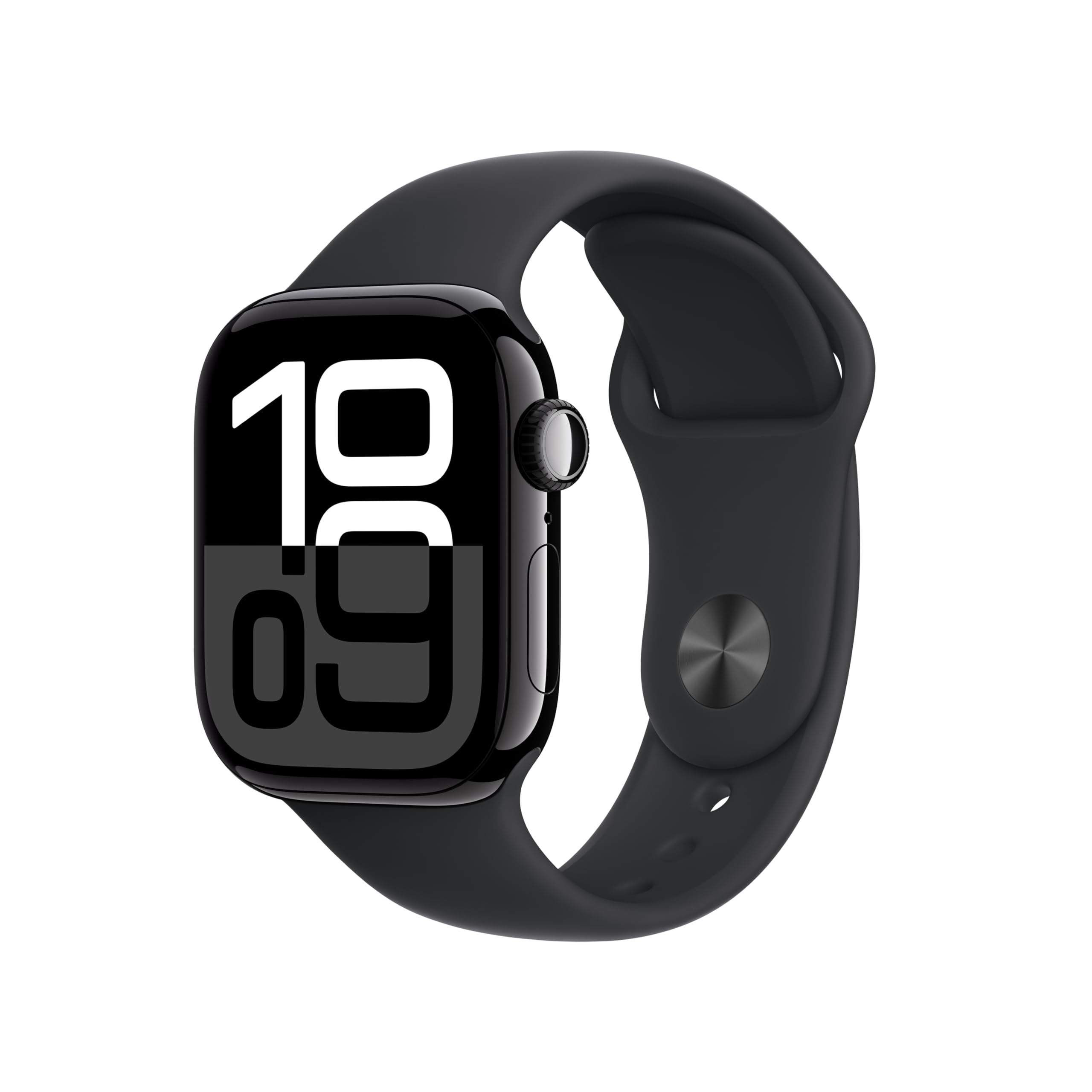 Apple Watch Series 10 [GPS 42mm case] Smartwatch with Jet Black Aluminium Case with Black Sport Band - S/M. Fitness Tracker, ECG App, Always-On Retina Display, Water Resistant $329