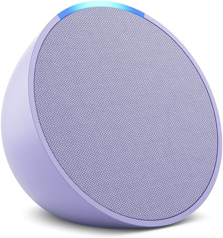 Amazon Echo Pop (newest model), Full sound compact smart speaker with Alexa, Lavender Bloom - $18.00