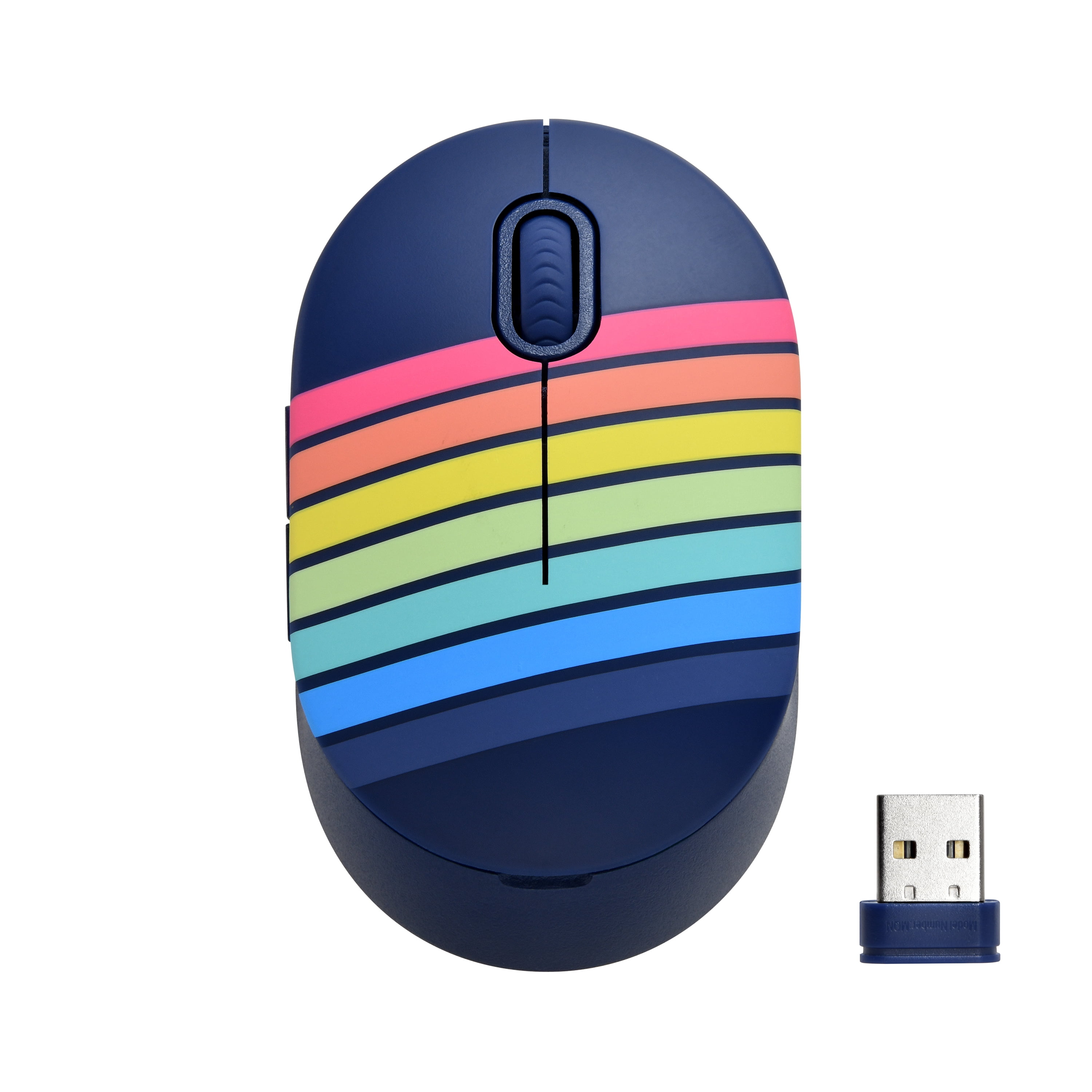 onn. Wireless Mouse with 5 Buttons and Scroll Wheel, 2.4 GHz with USB Nano Receiver (Navy Stripes) $4.88 @ Walmart