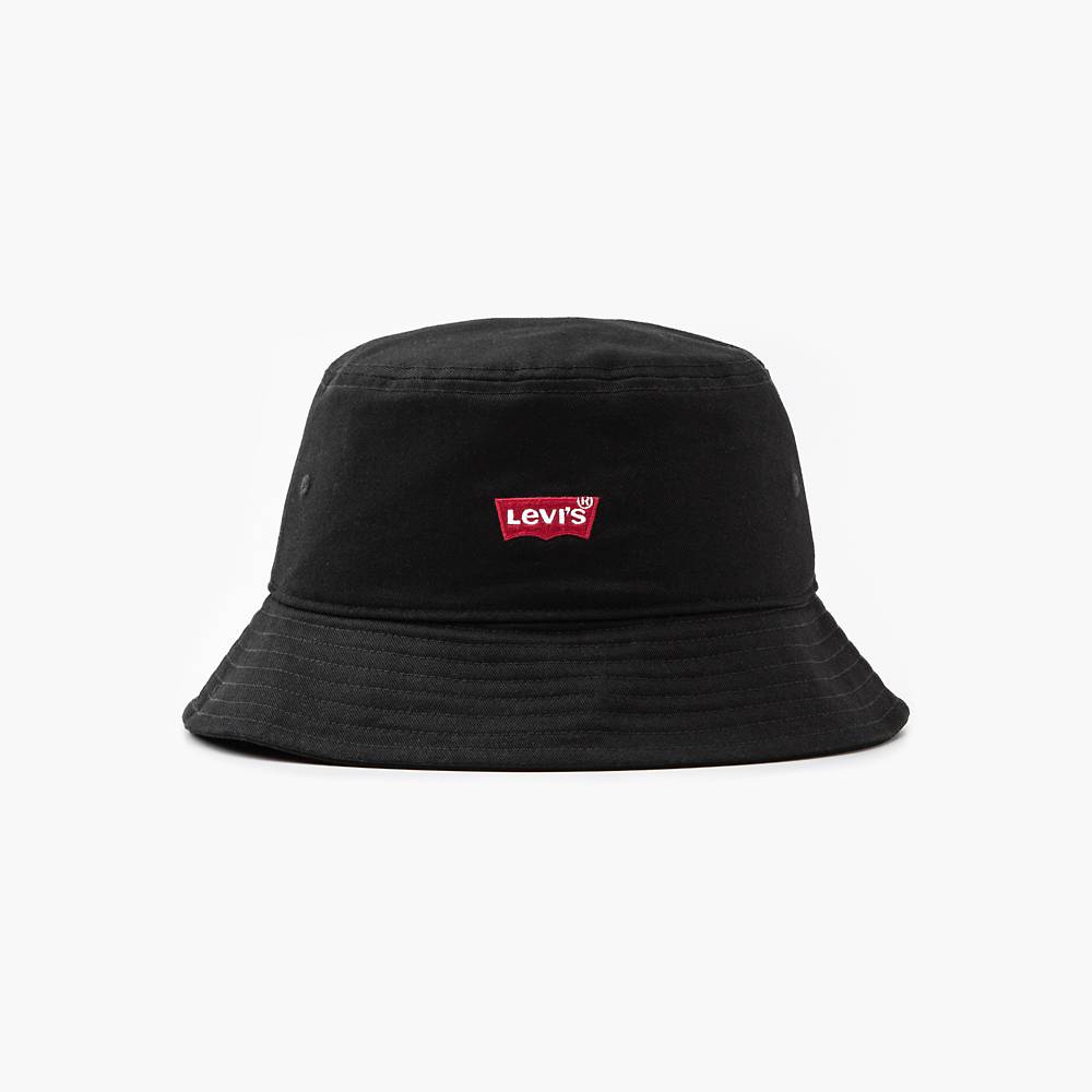 Levi's Men's Caps, Bucket Hats & Beanies (various): Batwing Logo Bucket Hat (Black) $7.49, Mini Graphic Cap (Navy) $12.49 + Free S/H