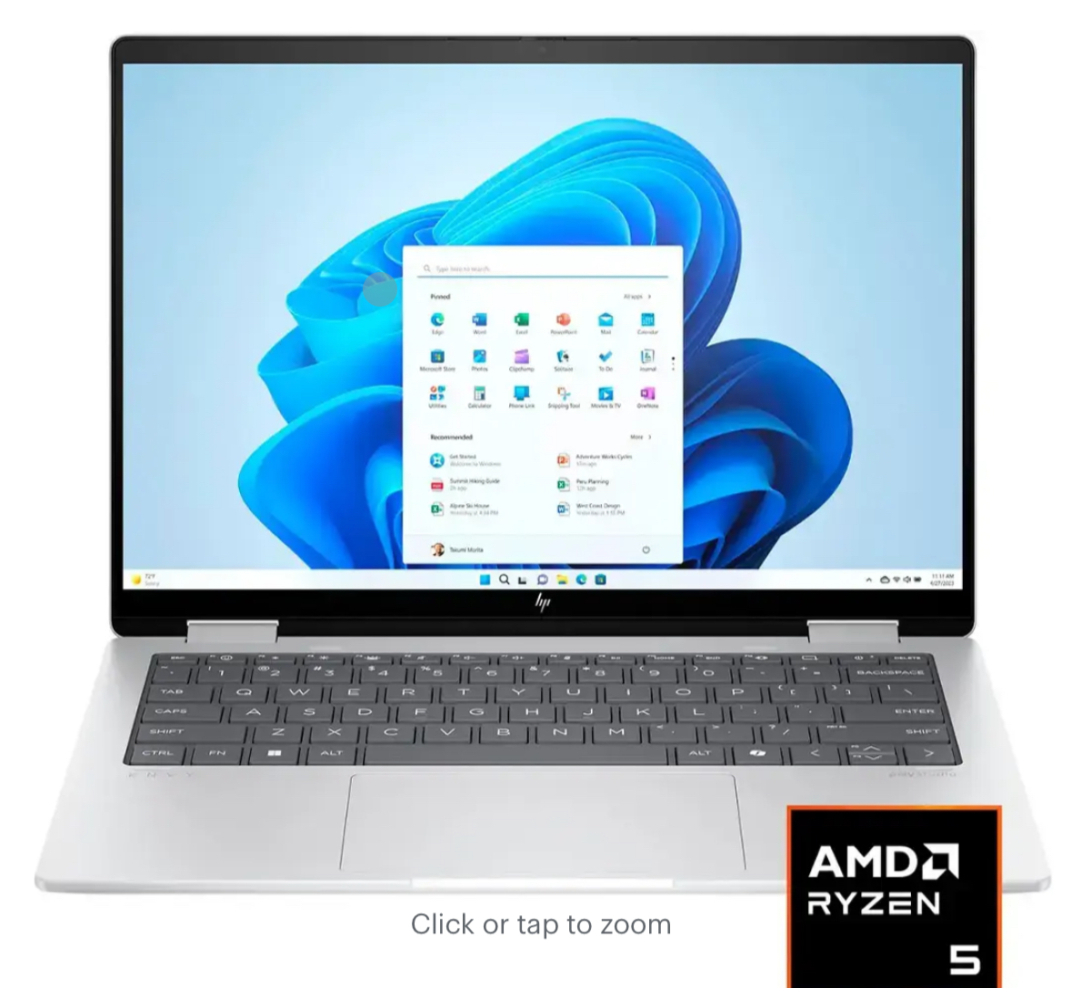 HP - Envy 2-in-1 14" 2K Touch-Screen Laptop - AMD Ryzen 5 - 16GB Memory - 512GB SSD - Glacier Silver $579.99