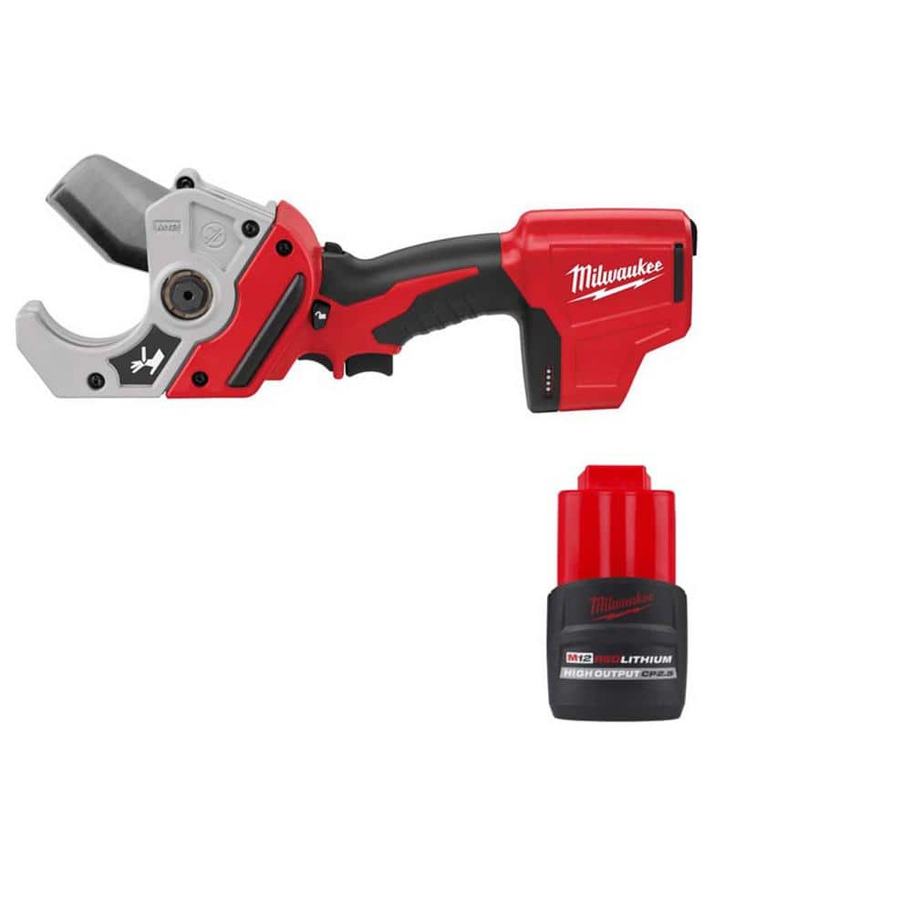 Milwaukee M12 12V Lithium-Ion Cordless PVC Pipe Shear & M12 High Output 2.5 Ah Battery $144.97 + Free Shipping