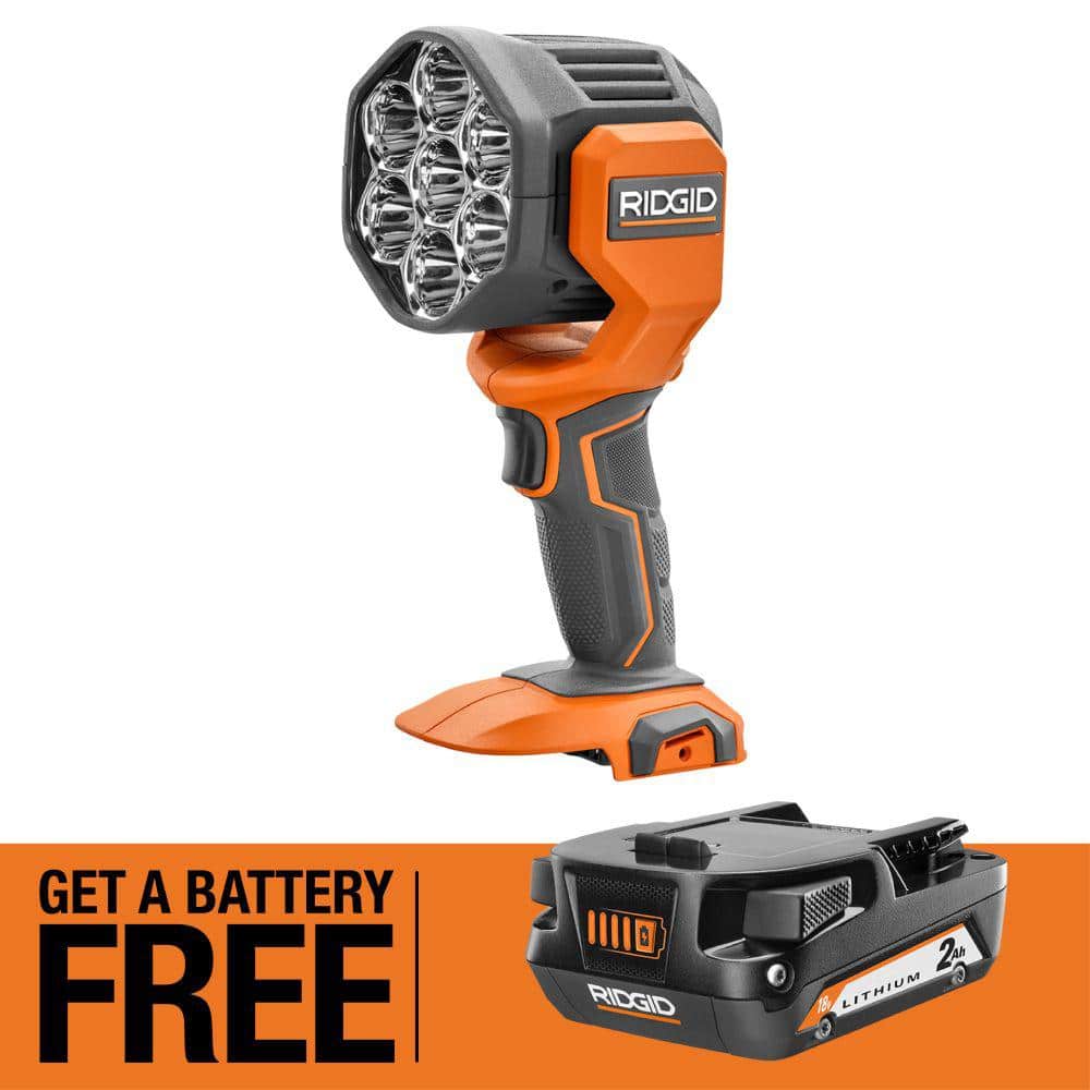 Ridgid 18V Cordless LED Spotlight with FREE 2.0 Ah Lithium-Ion Battery $79 + Free Shipping