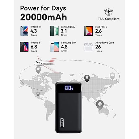 INIU 22.5W 20000mAh USB-C Power Bank – Only $14.83 with Free Shipping