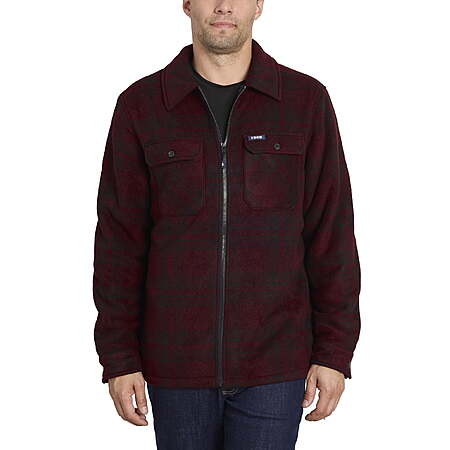 IZOD Men's Zip-Front Flannel Shirt Jacket (Buffalo Plaid) – Only $14.98 + Free Shipping with Walmart+
