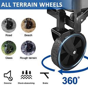 SAILARY Collapsible Wagon Cart - Foldable Portable Heavy Duty Beach Wagon with Large Capacity - $35.99