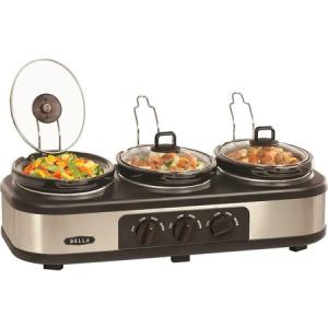 Bella Triple Slow Cooker (Stainless Steel/Black) $34.99 + Free Shipping
