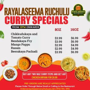 Rayalaseema Ruchulu Curry Specials | Fresh & Delicious Indian Cuisine