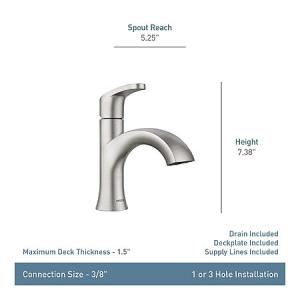 Moen Karis One-Handle Bathroom Faucet - Spot Resist Brushed Nickel - $59.99 + Free Shipping