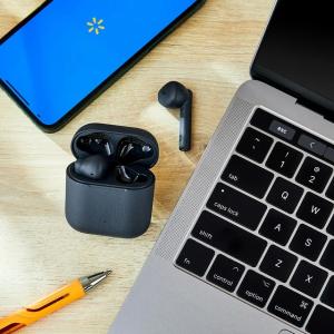 onn True Wireless Bluetooth 5.3 Earbud Headphones (Gen 3, Gray or White)