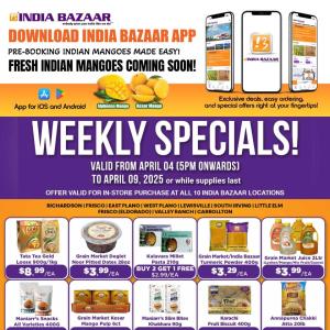 Shop India Bazaar Weekly Specials: Fresh Mangoes, Discounts on Grocery & More!