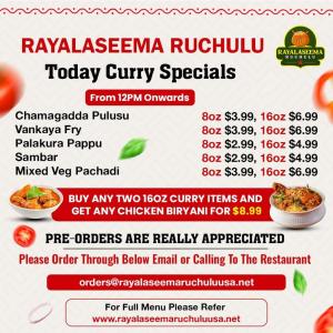 Curry Specials at Rayalaseema Ruchulu