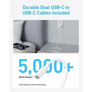 Anker 2-Pack 20W USB-C Foldable Wall Chargers + 2-Pack 6' USB-C Cables (White) – Fast Charging Solution