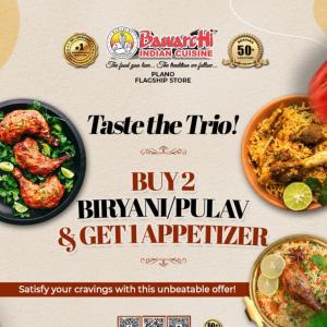 Best Indian Food Deals in Plano – Bawarchi’s Biryani & Appetizer Offer!