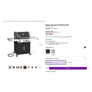 Weber Genesis E-335 Stainless Steel Gas Grill – $599 with Wayfair+ Membership