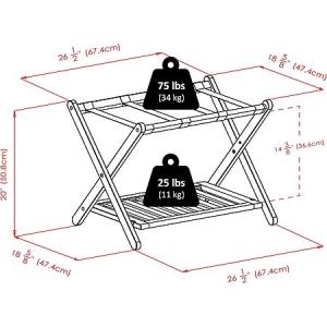Winsome Remy Luggage Rack with Storage Shelf – Cappuccino Finish