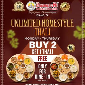Bawarchi Indian Cuisine Plano – Special Thali Offer for Dine-In!
