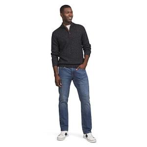 Chaps Men's Twist Mockneck Quarter Zip Pullover Sweater: Charcoal Heather or Red (S-XL) - From $8.96 + Free Shipping with Walmart+ or on Orders $35+