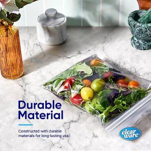 150-Count 1-Qt Clearware Double Zipper Resealable Food Storage Bags - Perfect for Meal Prep