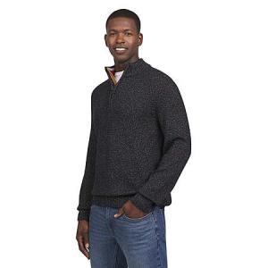 Chaps Men's Twist Mockneck Quarter Zip Pullover Sweater: Charcoal Heather or Red (S-XL) - From $8.96 + Free Shipping with Walmart+ or on Orders $35+