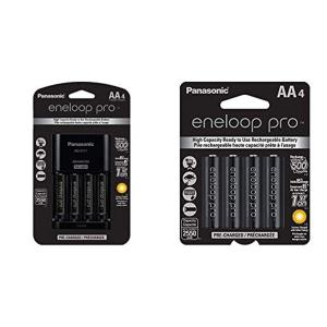 Panasonic eneloop pro Charger w/ 4-Pack 2500mAH AA Batteries + Extra 4-Pk Pro AA