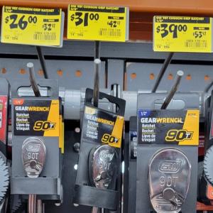 Gearwrench 90T Ratchets (1/4, 3/8, 1/2) - Home Depot In-store Clearance - As low as $26