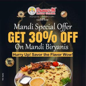 30% OFF on Mandi at Bawarchi Indian Cuisine Plano