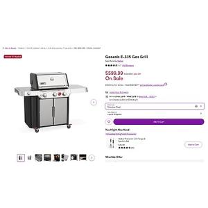 Weber Genesis E-335 Stainless Steel Gas Grill – $599 with Wayfair+ Membership