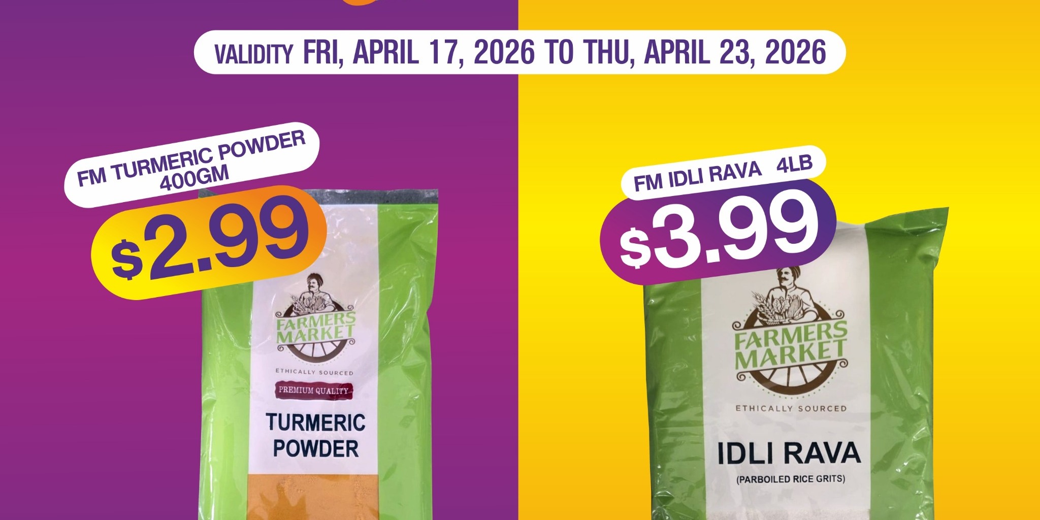 Hareli Fresh Market Super Deals Turmeric Powder & Idli Rava Offers in Frisco & Southlake