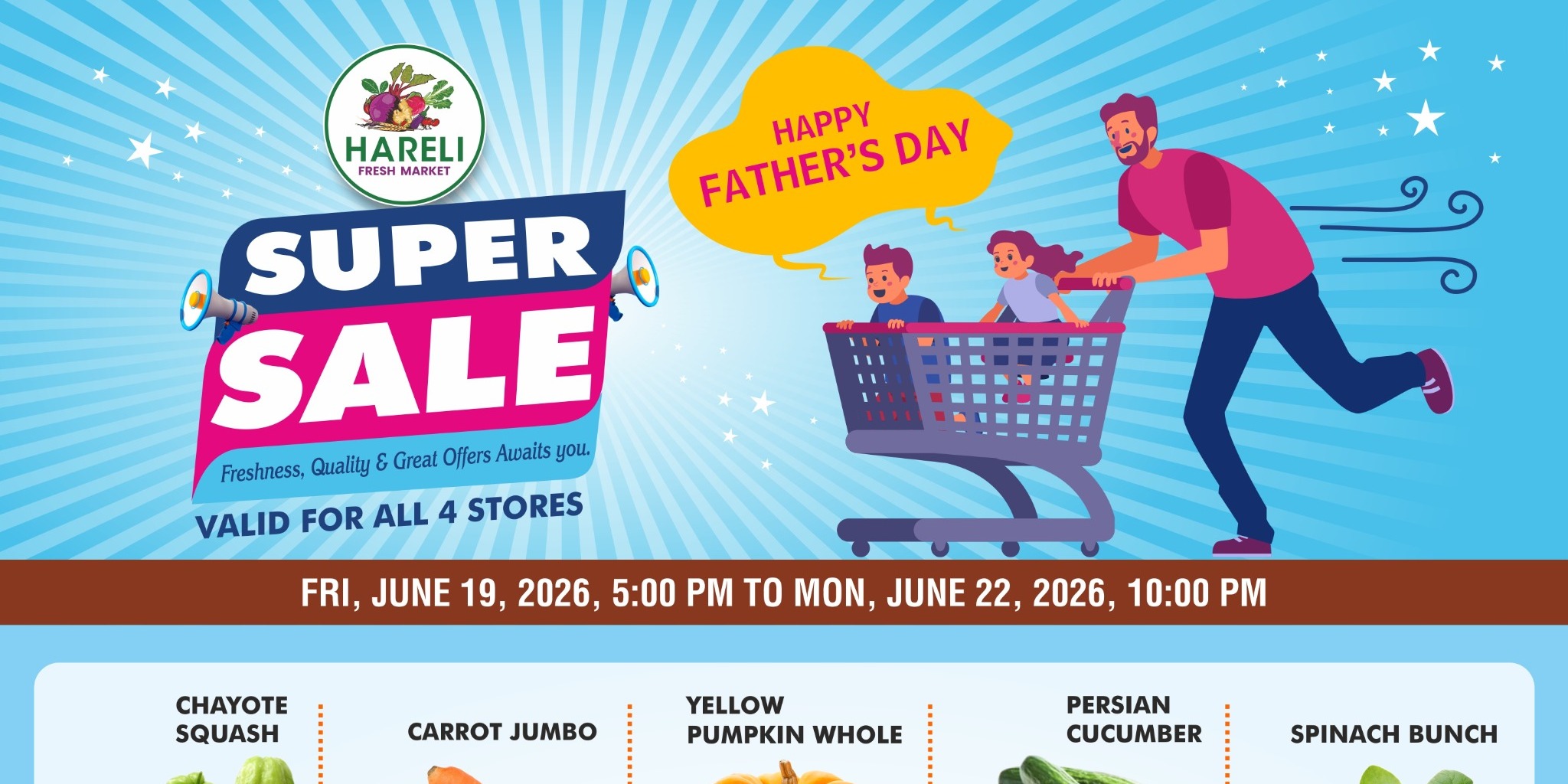 Hareli Fresh Market Father’s Day Super Sale Fresh Produce & Grocery Deals