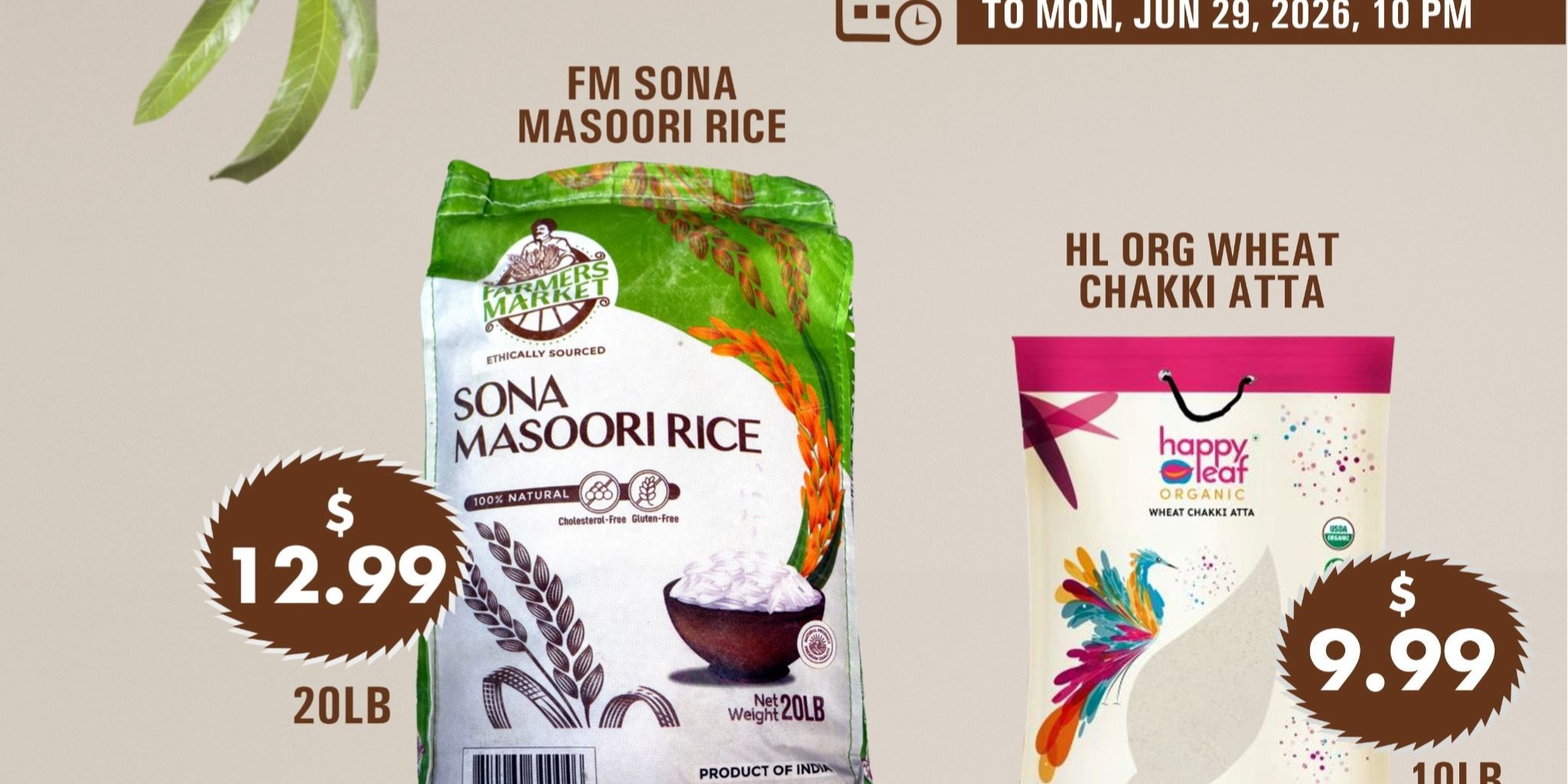 Hareli Fresh Market Special Offer  Sona Masoori Rice & Organic Wheat Atta Deals