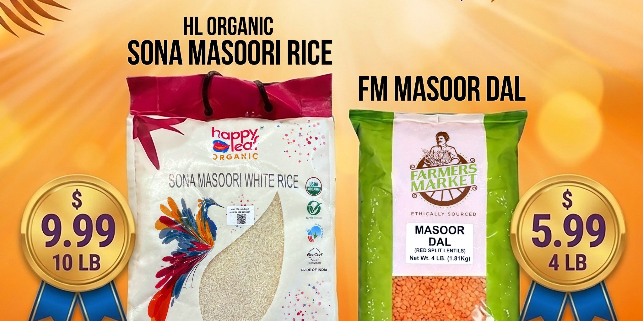 Hareli Fresh Market Special Deals on Rice & Masoor Dal
