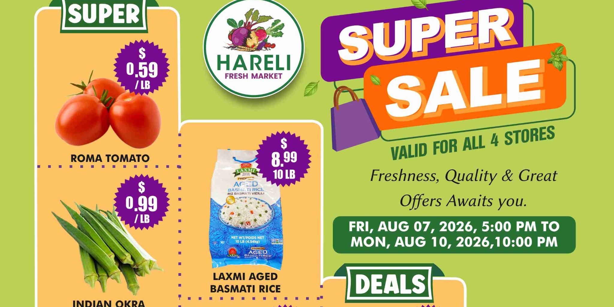 Hareli Fresh Market Super Sale: Grocery & Rakhi Deals Aug 7-10