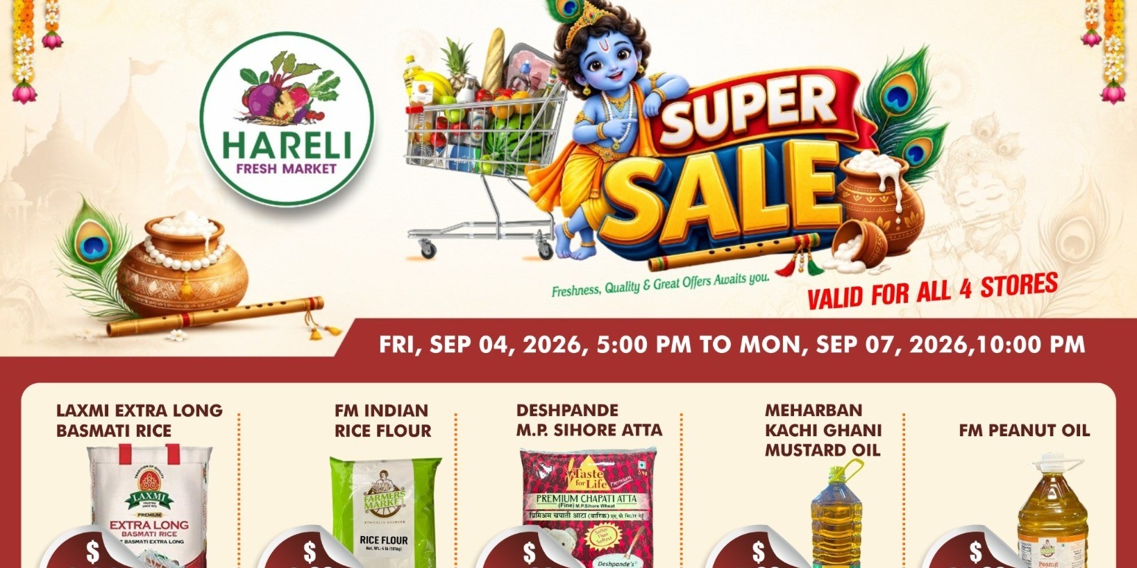 Hareli Fresh Market Super Sale & Janmashtami Specials
