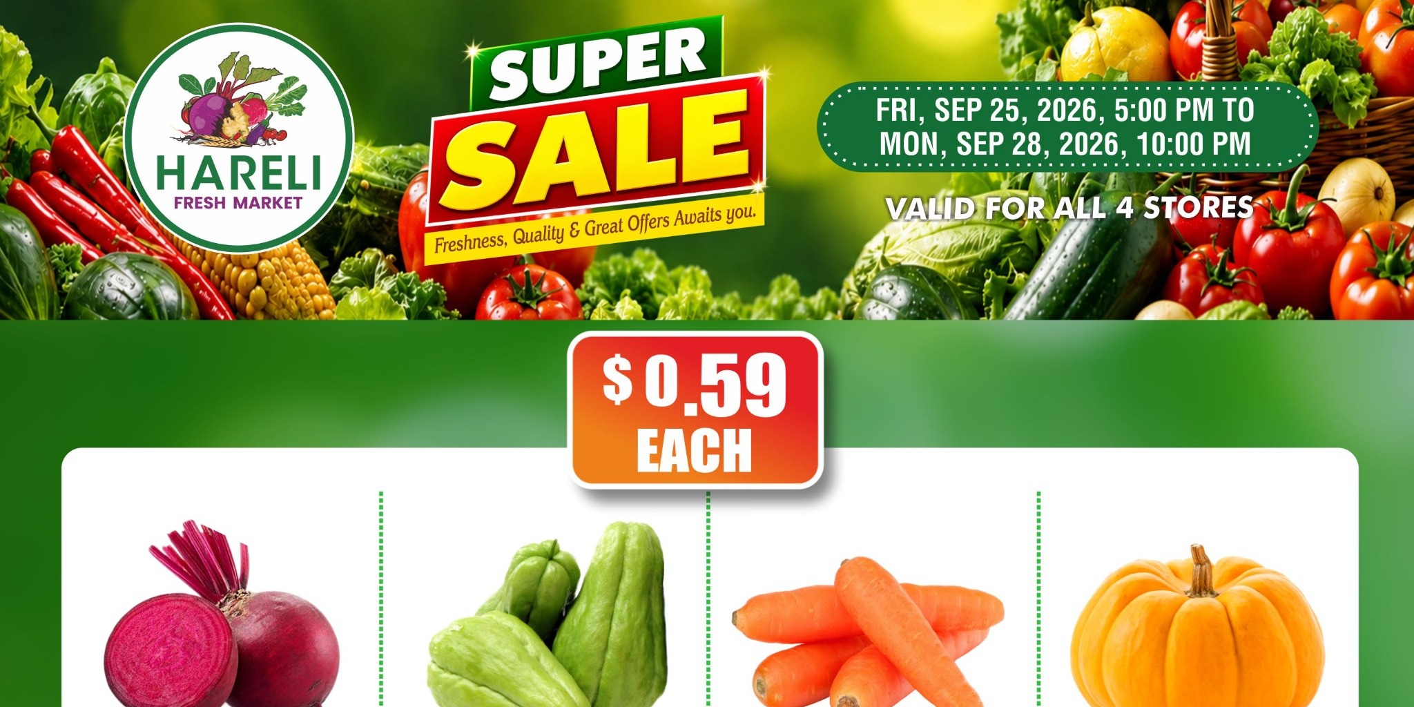 Hareli Fresh Market Super Sale Grocery Deals Through Sept 28