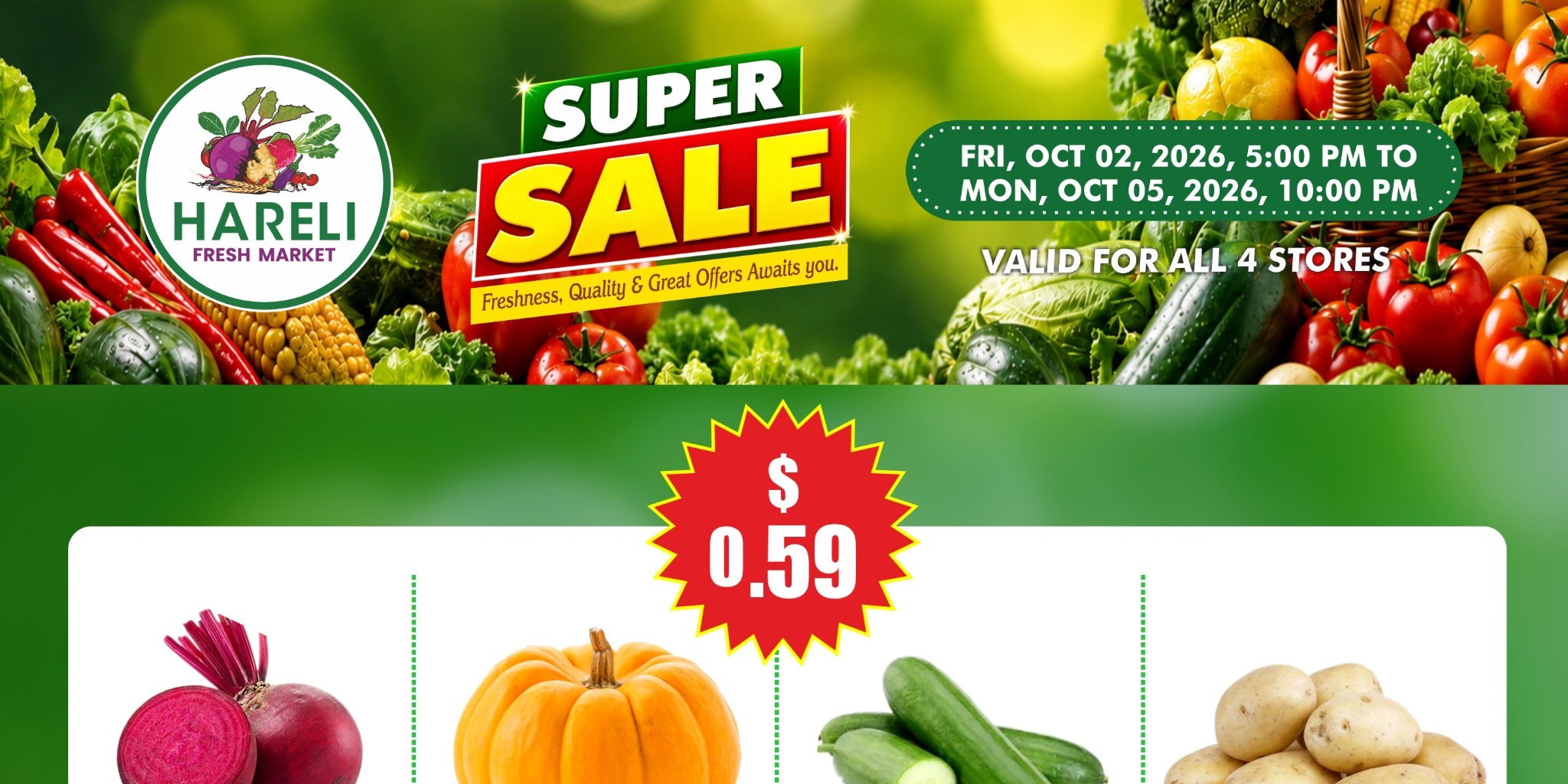 Hareli Fresh Market Super Sale Deals Oct 2–5 Across 4 Stores