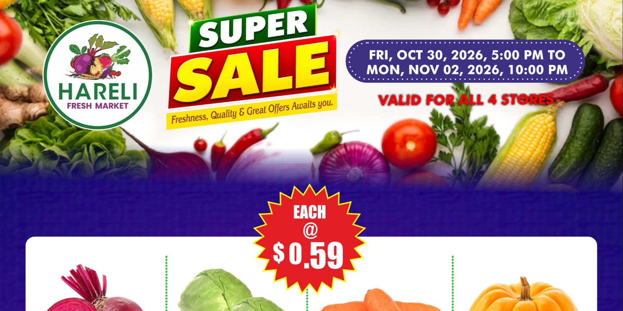 Hareli Fresh Market Super Sale Grocery Deals Oct 30–Nov 2