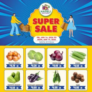 Hareli Fresh Market Super Sale Jan 16–19, 2026 | Grocery Deals at All Stores