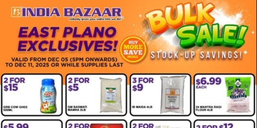 India Bazaar – East Plano Bulk Sale Offers & Weekly Discounts