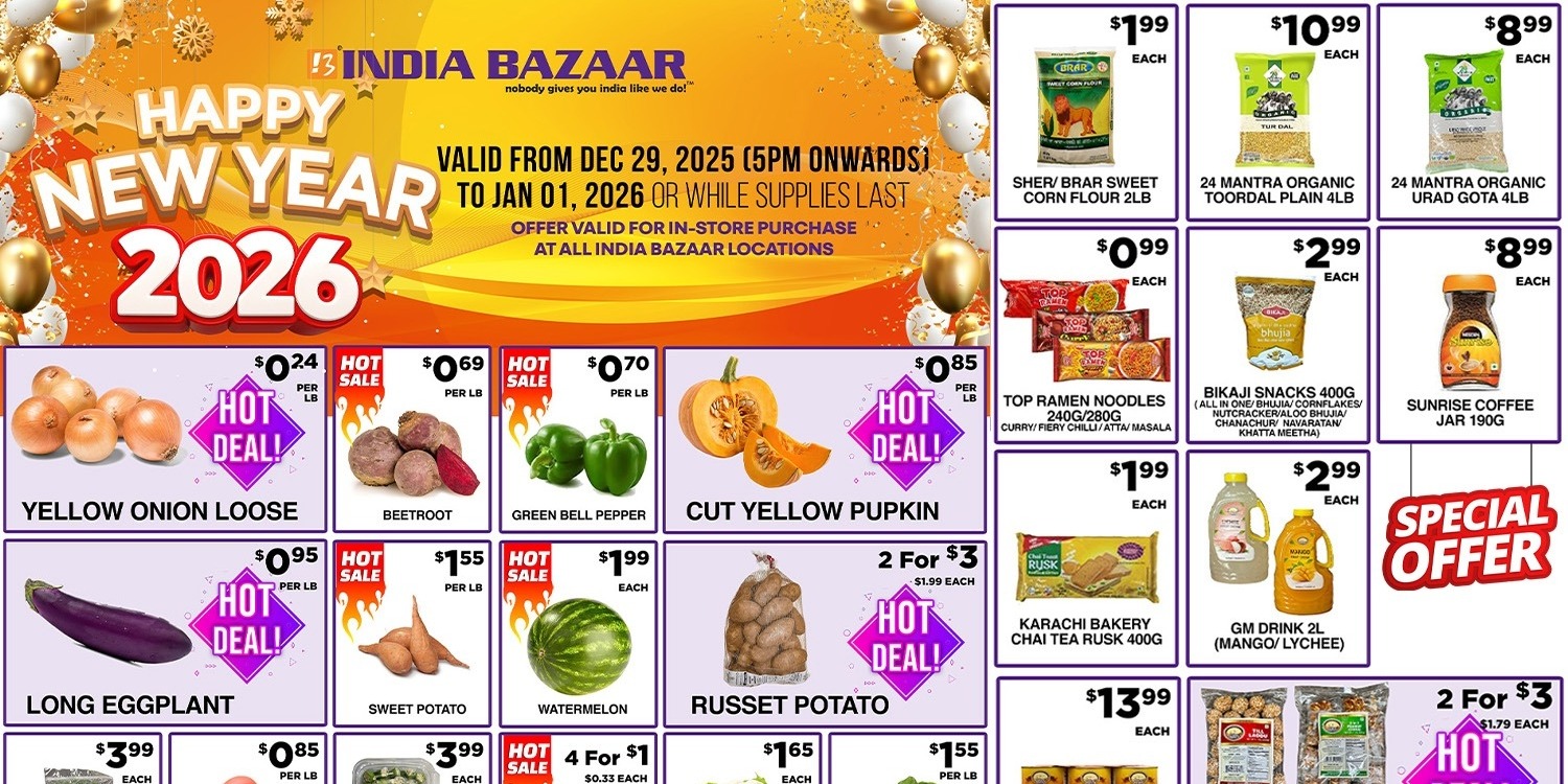 India Bazaar New Year 2026 Sale – Fresh Produce & Grocery Savings to Start the Year Right