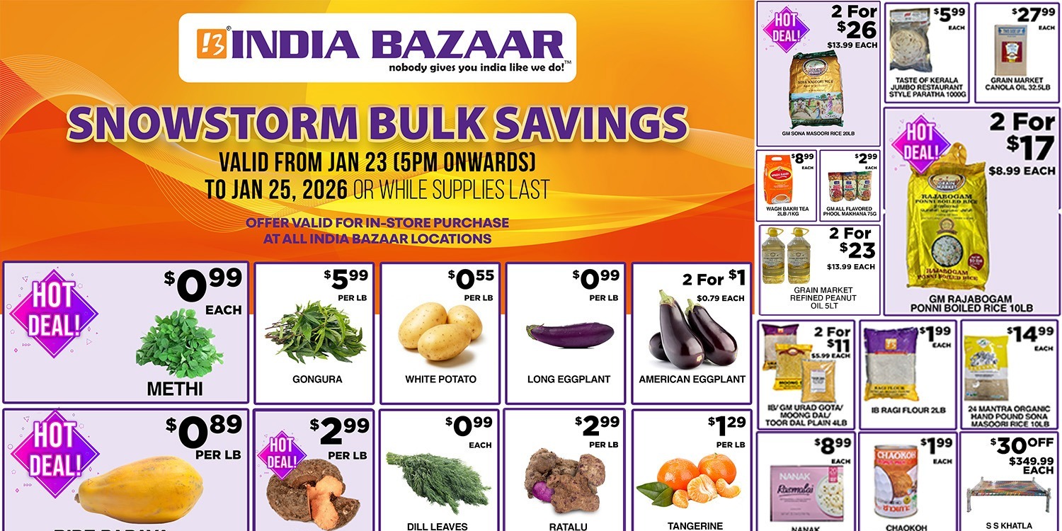 India Bazaar Snowstorm Bulk Savings – Limited-Time In-Store Deals