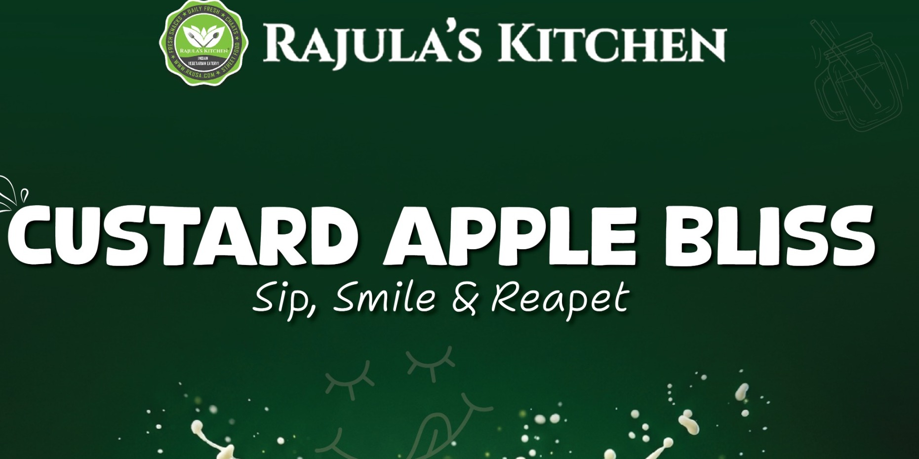 Rajula’s Kitchen Custard Apple Bliss Fresh Creamy Fruit Shake Delight